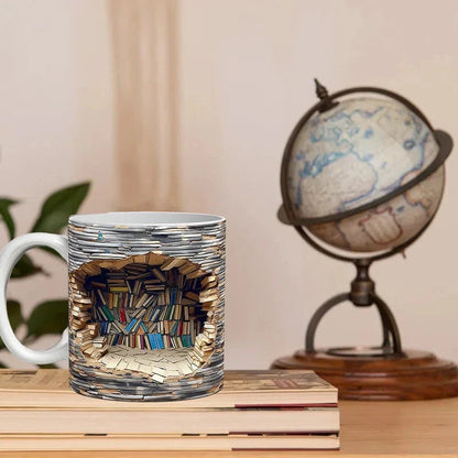 3D Bookshelf Coffee Mug – The Perfect Gift for Book Lovers