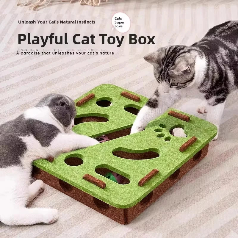 Felt Interactive Cat Puzzle Box – Keep Your Cat Busy for Hours