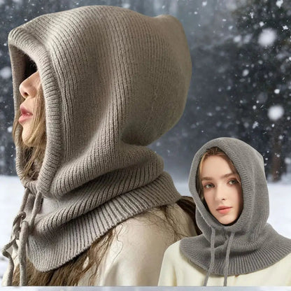 Hooded Knit Balaclava & Neck Warmer – Cashmere-Soft Winter Coverage