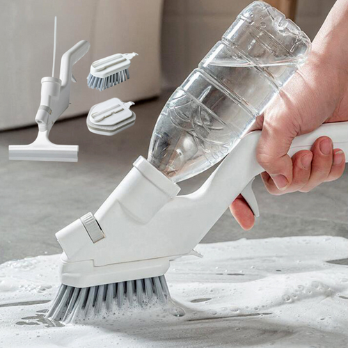 4-in-1 Bathroom Cleaning Tool – Interchangeable Heads for Every Surface