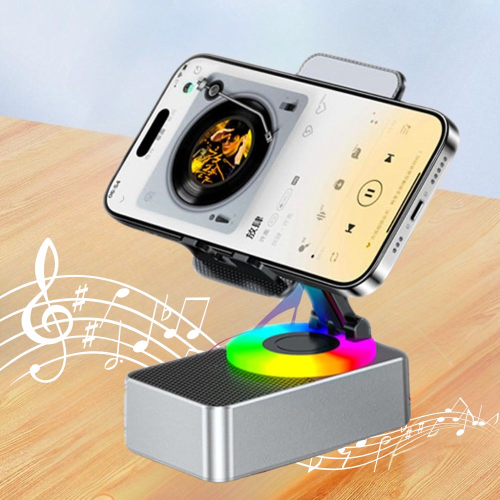 4-in-1 Phone Stand with Bluetooth Speaker – Hands-Free Viewing, Bigger Sound