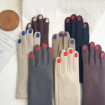 Touch Screen Winter Gloves with Nail Polish Design – Stylish & Functional