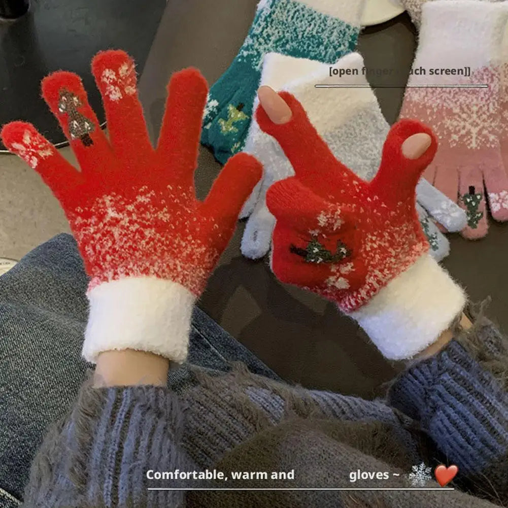 Festive Fleece-Lined Fingerless Gloves – Warm Hands, Free Fingers