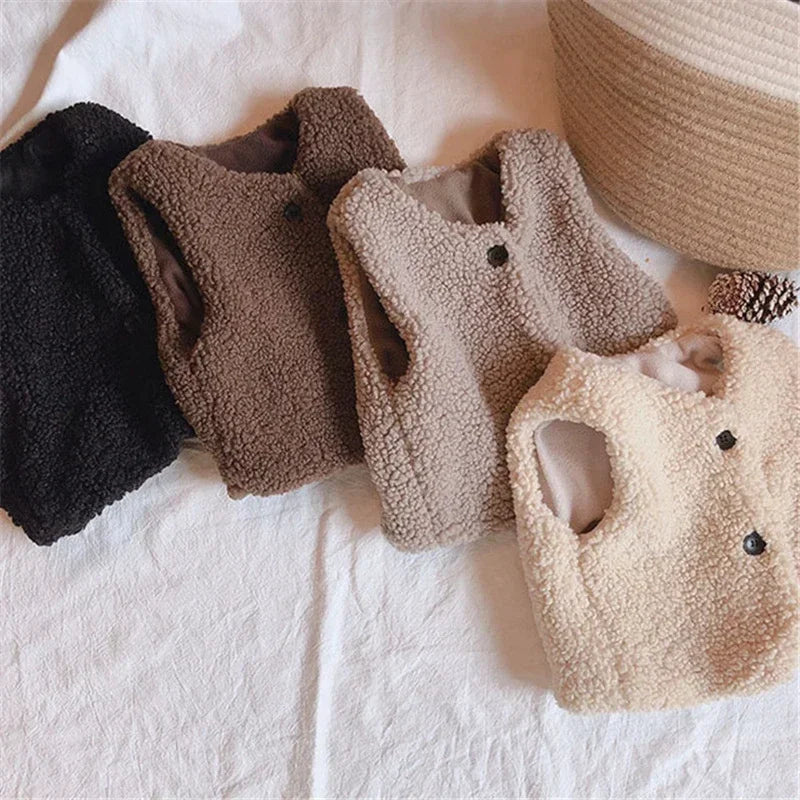 Kids Fluffy Lamb Wool Vest – Soft, Warm & Irresistibly Cosy