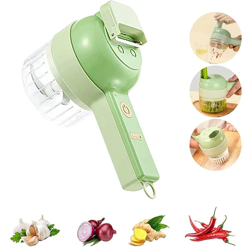 4-in-1 Electric Food Cutter – Chop, Slice & Prep in Seconds