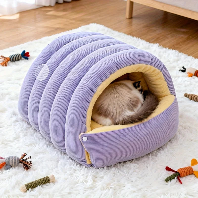 Arctic Fleece Cat Cave Bed – The Enclosed Hideaway Your Cat Will Obsess Over