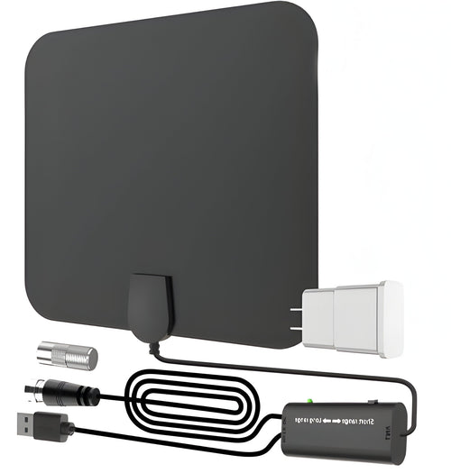 300-Mile Amplified Indoor HDTV Antenna – Free HD Channels, No Cable