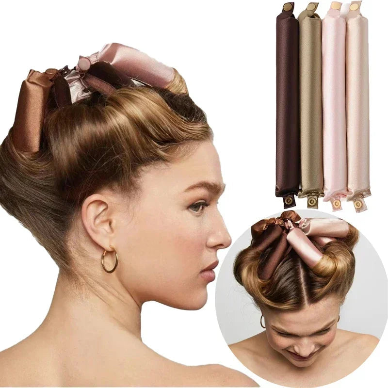 Heatless Satin Hair Curler Set – Gorgeous Curls While You Sleep