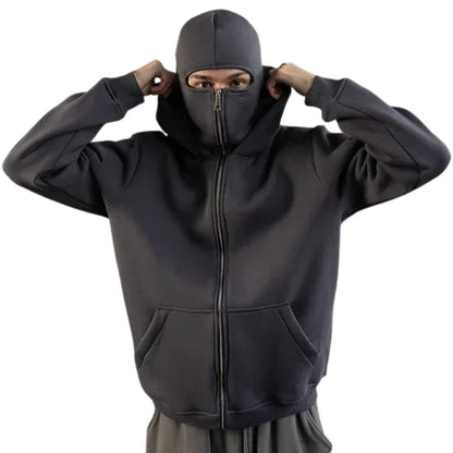 Full-Zip Balaclava Hoodie – Head-to-Neck Wind Protection in One Layer