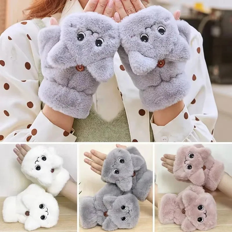 Plush Animal Fingerless Gloves – Adorably Warm, Wonderfully Practical