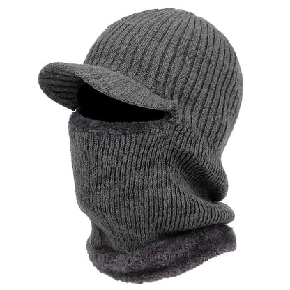 Knit Beanie Balaclava with Visor – Full Coverage Without the Bulk