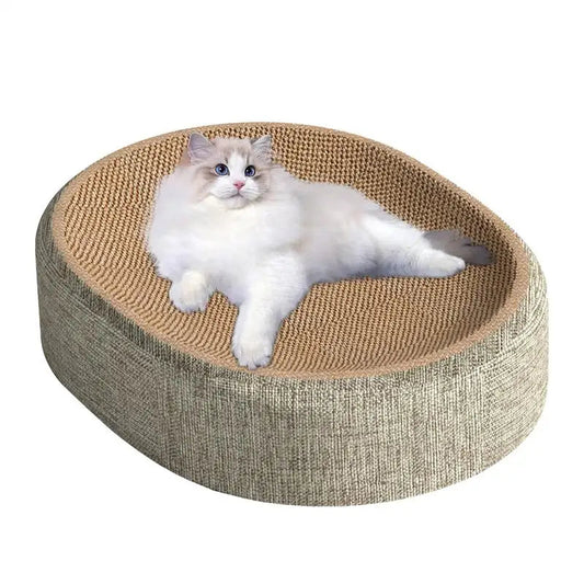 2-in-1 Sisal Cat Scratcher & Bed – Scratch Here, Sleep Here