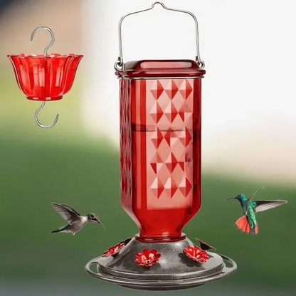 24oz Leak-Proof Glass Hummingbird Feeder – More Visitors, Less Mess