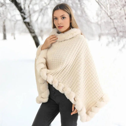Faux Fur Shawl Cloak – Effortless Luxury for Cold Evenings
