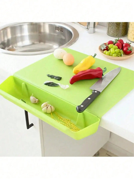 2-in-1 Cutting Board with Container Tray – Chop, Catch, Done