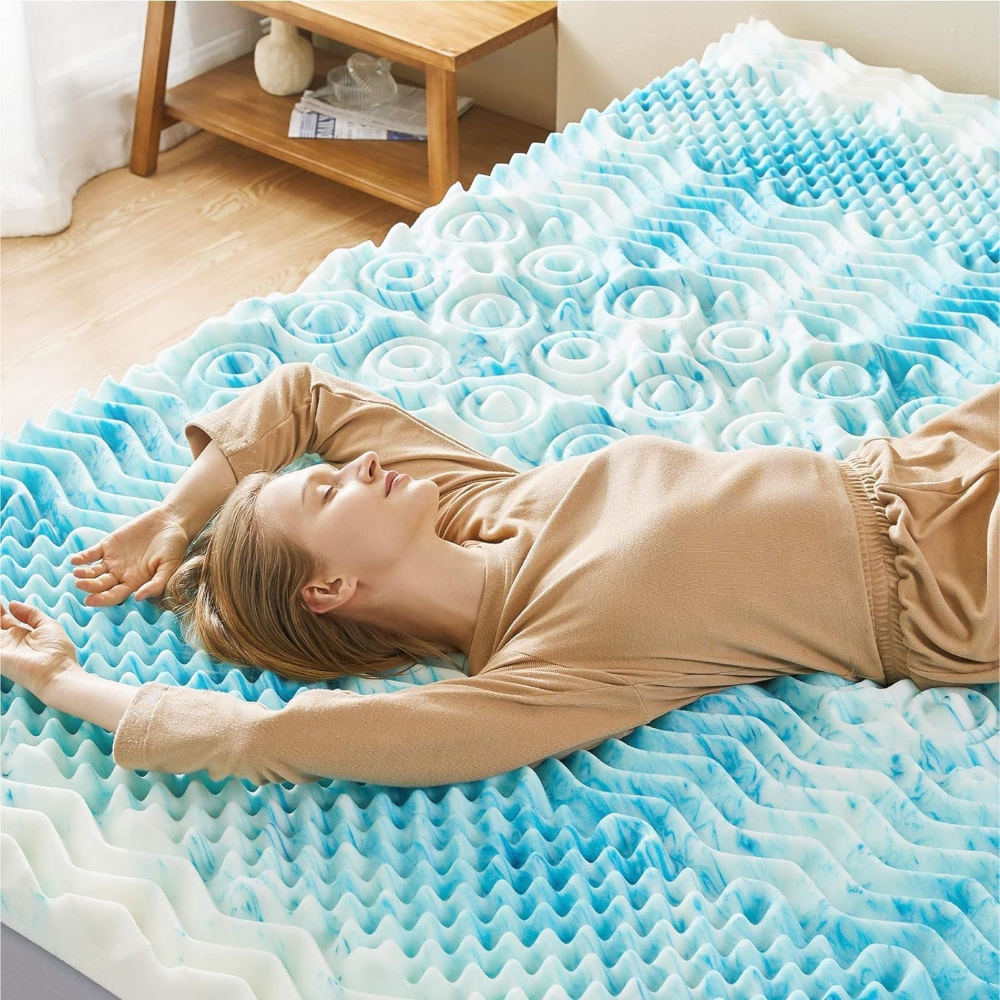 Cooling Egg Crate Mattress Topper – Sleep Cooler, Wake Refreshed