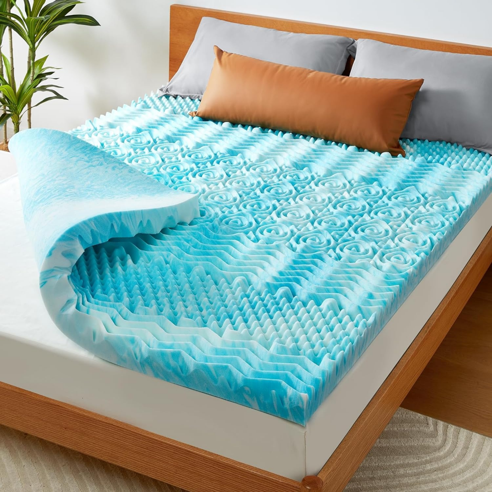 Cooling Egg Crate Mattress Topper – Sleep Cooler, Wake Refreshed