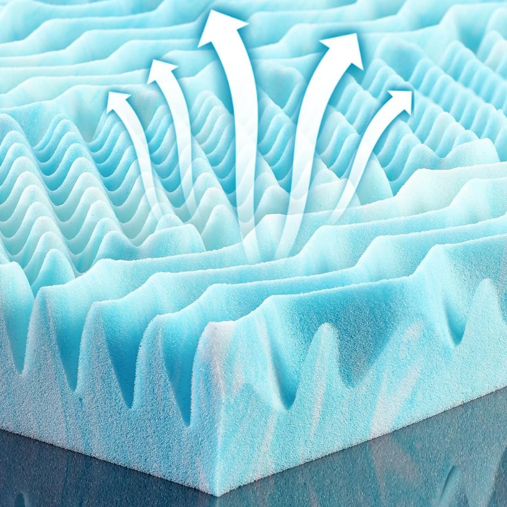 Cooling Egg Crate Mattress Topper – Sleep Cooler, Wake Refreshed