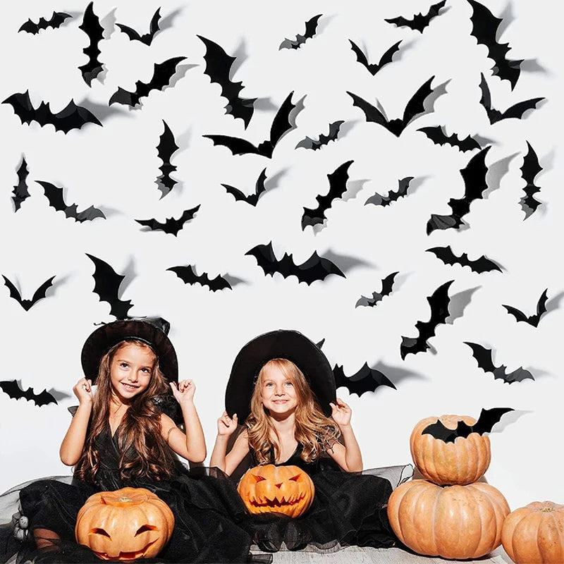 3D Halloween Bat Wall Stickers – Instant Spooky Decor, Zero Mess