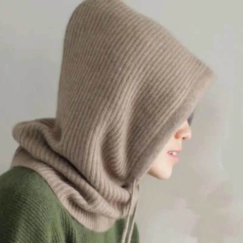 Hooded Knit Balaclava & Neck Warmer – Cashmere-Soft Winter Coverage