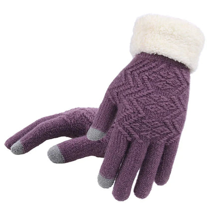 Plush Touch Screen Winter Gloves – Warm, Stylish & Phone-Friendly