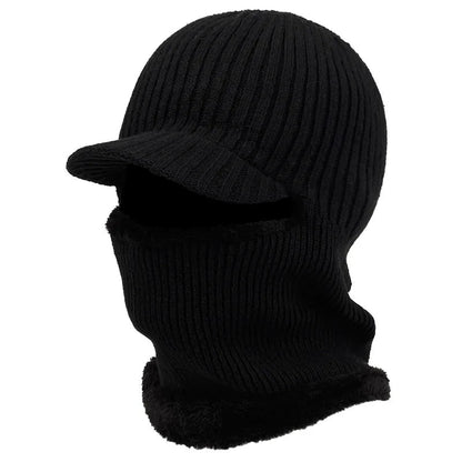 Knit Beanie Balaclava with Visor – Full Coverage Without the Bulk