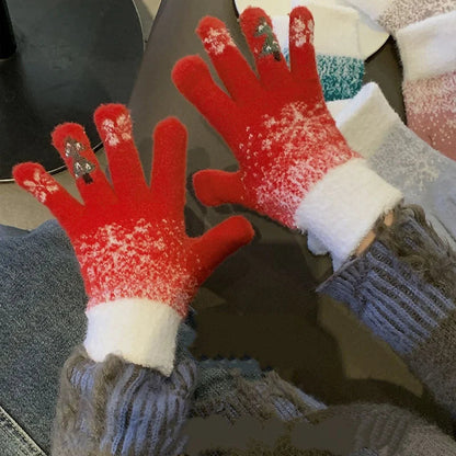 Festive Fleece-Lined Fingerless Gloves – Warm Hands, Free Fingers