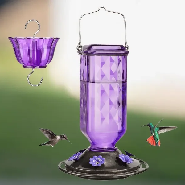 24oz Leak-Proof Glass Hummingbird Feeder – More Visitors, Less Mess