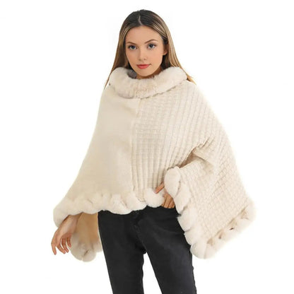 Faux Fur Shawl Cloak – Effortless Luxury for Cold Evenings