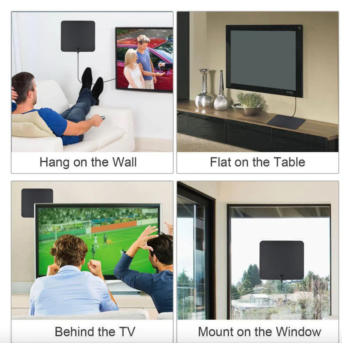 300-Mile Amplified Indoor HDTV Antenna – Free HD Channels, No Cable