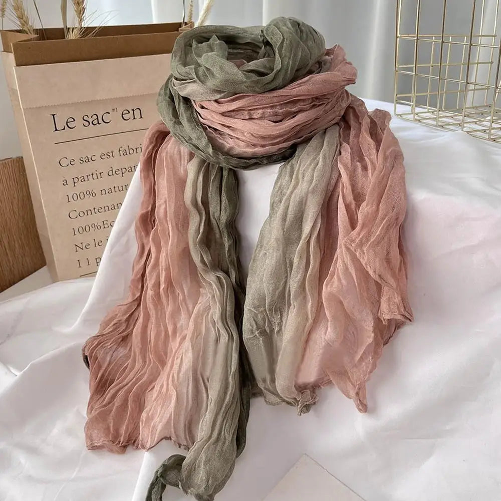 Soft Gradient Cotton Shawl – Effortless Winter Elegance