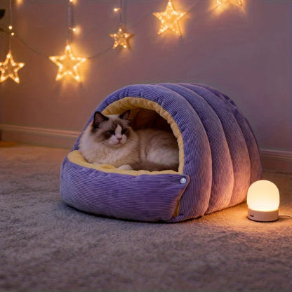 Arctic Fleece Cat Cave Bed – The Enclosed Hideaway Your Cat Will Obsess Over