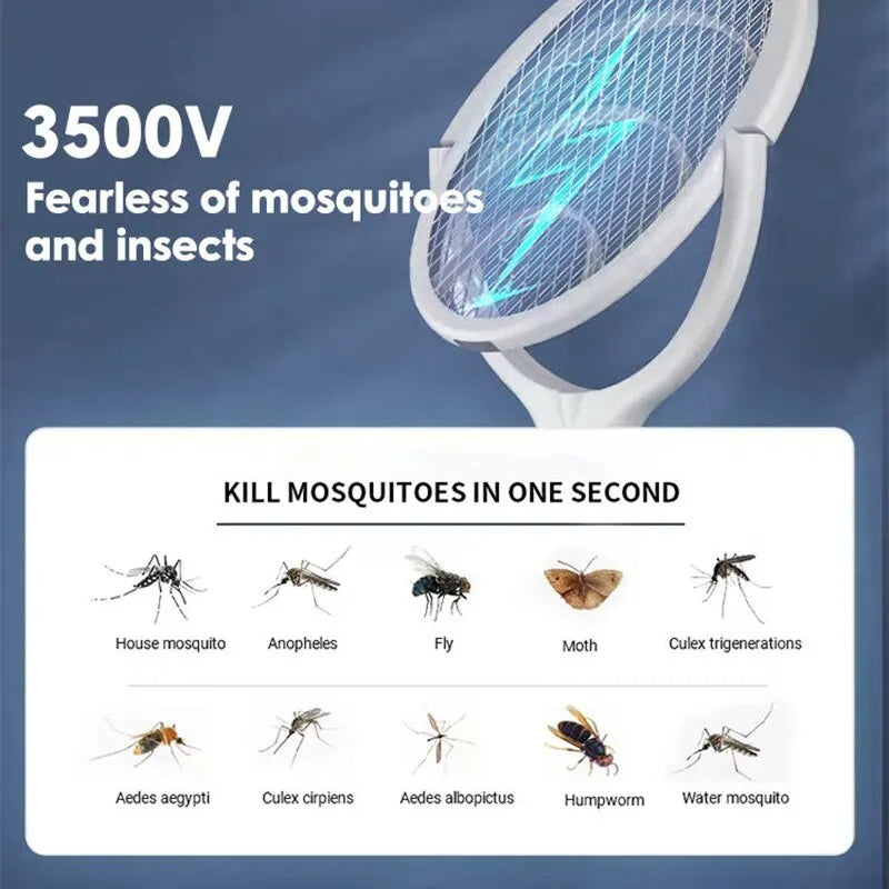 5-in-1 Fast-Charging Bug Zapper Racket – Swat Bugs, Skip the Chemicals