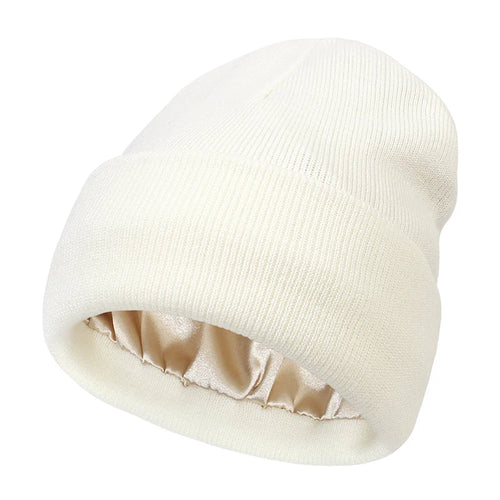 Satin Lined Hat Beanie Cap for Women – Warmth Without the Frizz