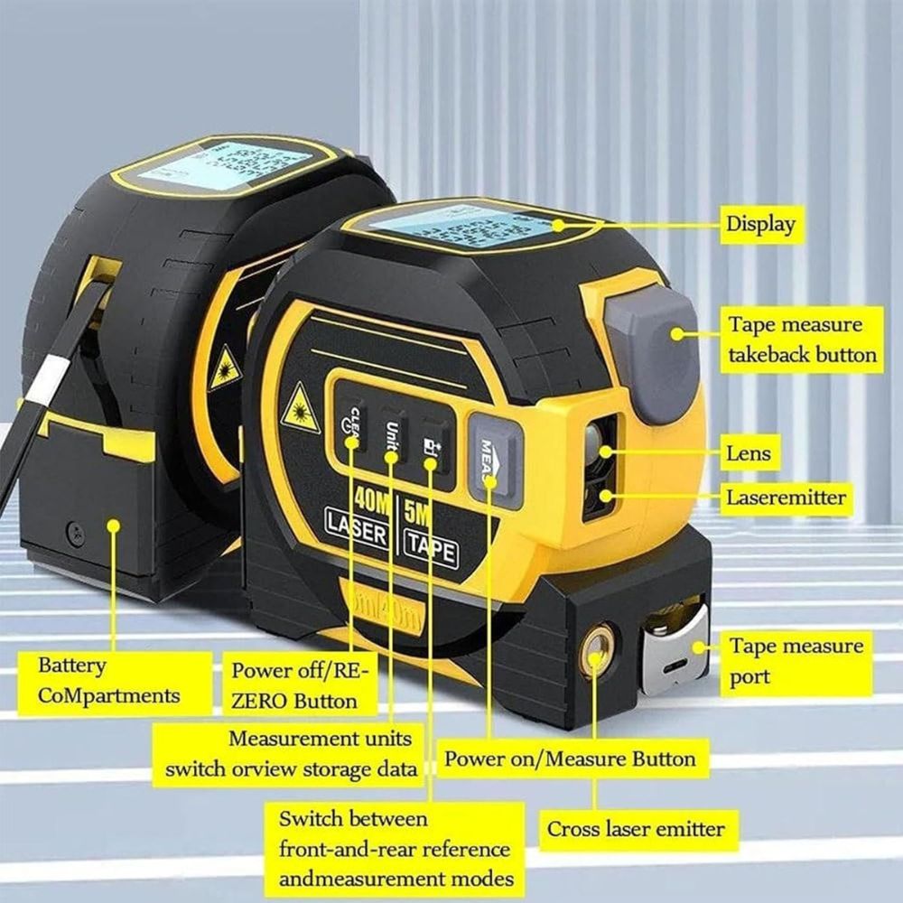 3-in-1 Digital Infrared Laser Tape Measure – Fast, Accurate, No Guesswork