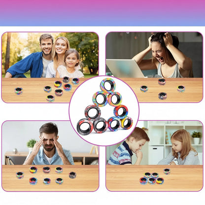 Magnetic Fidget Ring Set – Spin, Stack & De-Stress