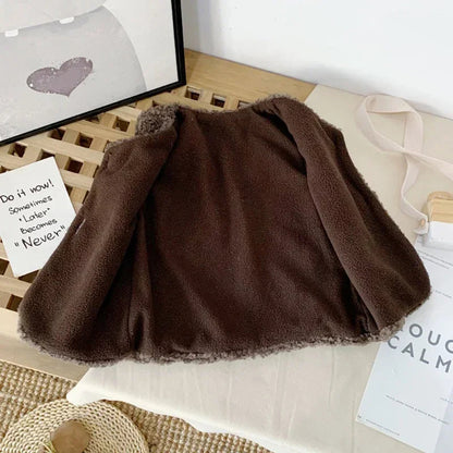 Kids Fluffy Lamb Wool Vest – Soft, Warm & Irresistibly Cosy