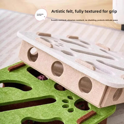 Felt Interactive Cat Puzzle Box – Keep Your Cat Busy for Hours