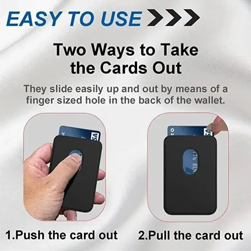 Magnetic Leather Card Wallet for iPhone – Slim, Stylish & Always Ready