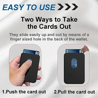 Magnetic Leather Card Wallet for iPhone – Slim, Stylish & Always Ready