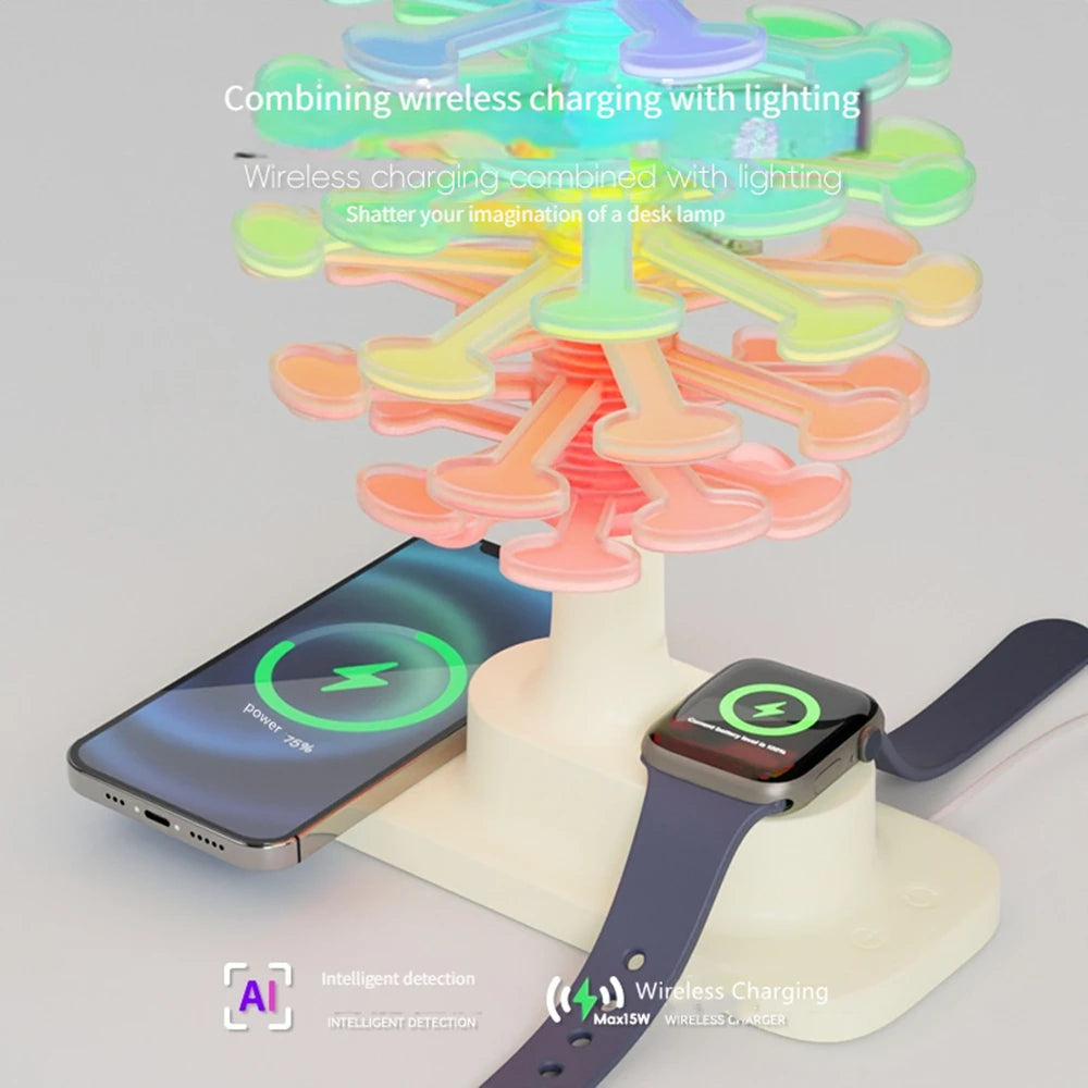 Spiral Tree Lamp with Wireless Charger – Lighting & Charging in One