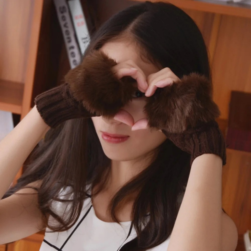 Faux Fur Fingerless Hand Warmers – Cosy Hands, Free Fingers