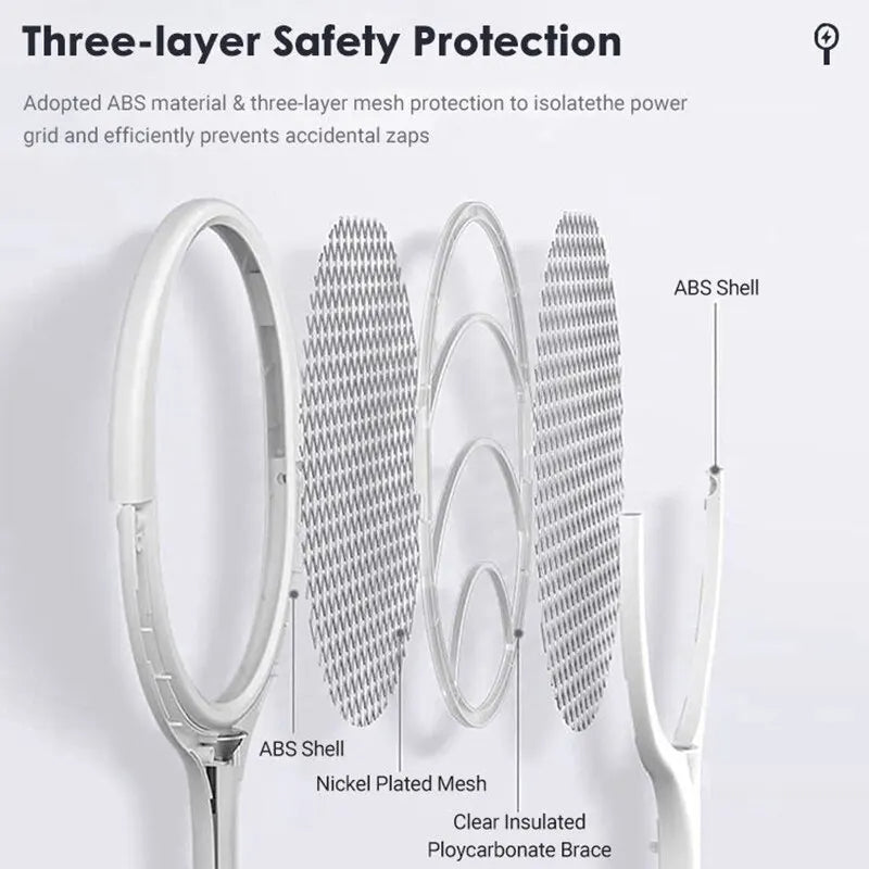 5-in-1 Fast-Charging Bug Zapper Racket – Swat Bugs, Skip the Chemicals