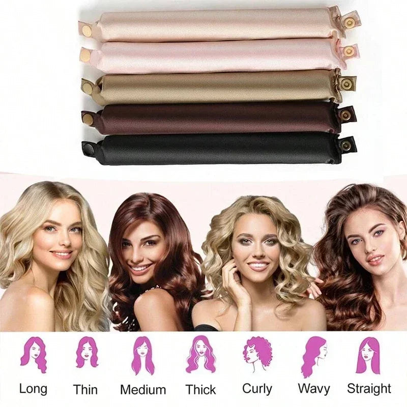 Heatless Satin Hair Curler Set – Gorgeous Curls While You Sleep