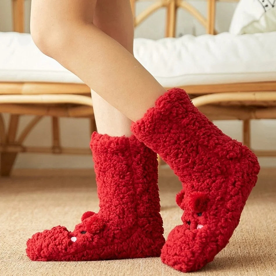 Kawaii Bear Fleece Socks – Cuteness You Can Wear