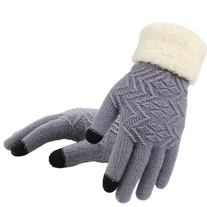 Plush Touch Screen Winter Gloves – Warm, Stylish & Phone-Friendly