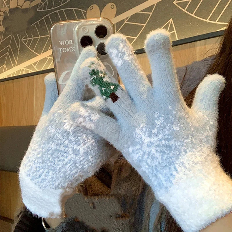 Festive Fleece-Lined Fingerless Gloves – Warm Hands, Free Fingers