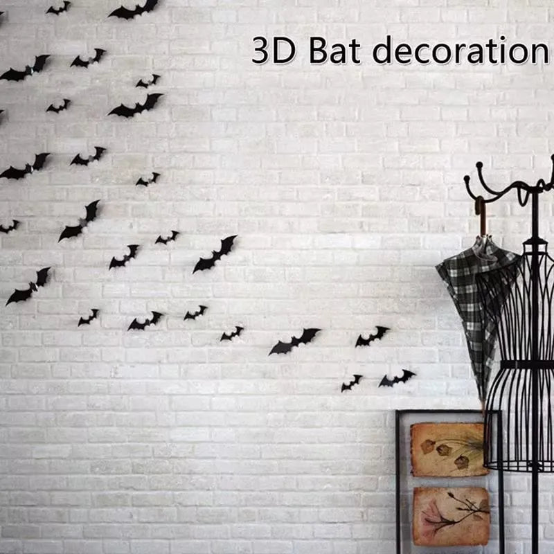 3D Halloween Bat Wall Stickers – Instant Spooky Decor, Zero Mess