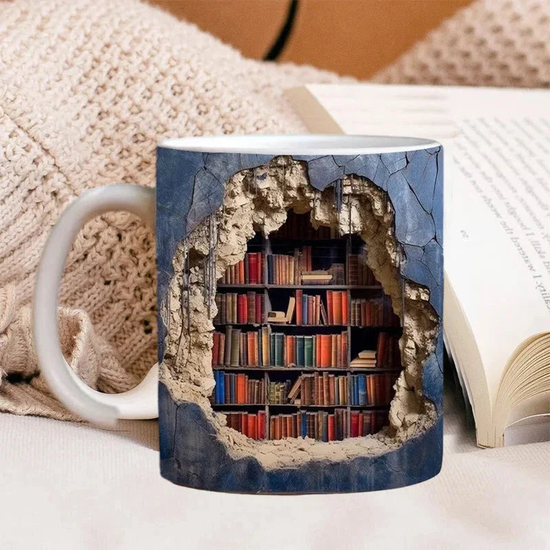 3D Bookshelf Coffee Mug – The Perfect Gift for Book Lovers