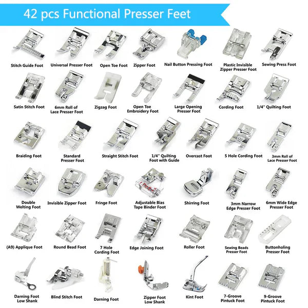42-Piece Presser Foot Set – Every Sewing Technique, One Box